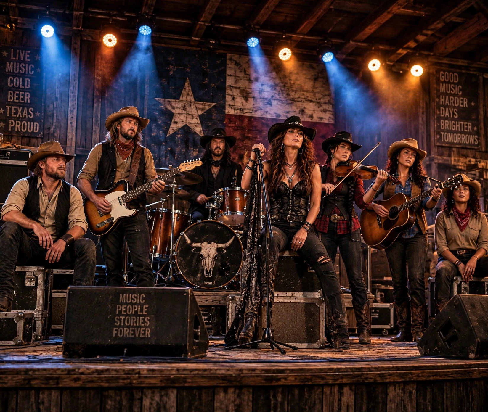 Blackspur Saints on a rustic Texas stage